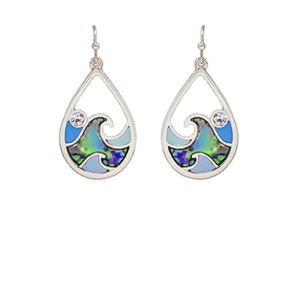 Wave Abalone & Teardrop Earrings - Picture 2 of 2